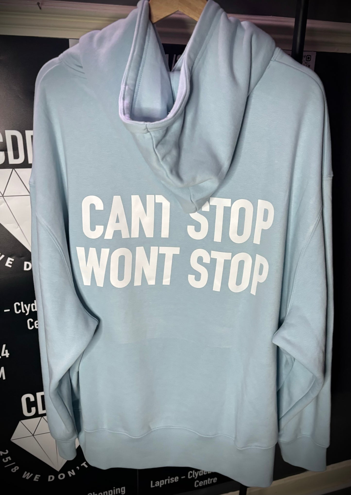 Light blue pump cover hoodie